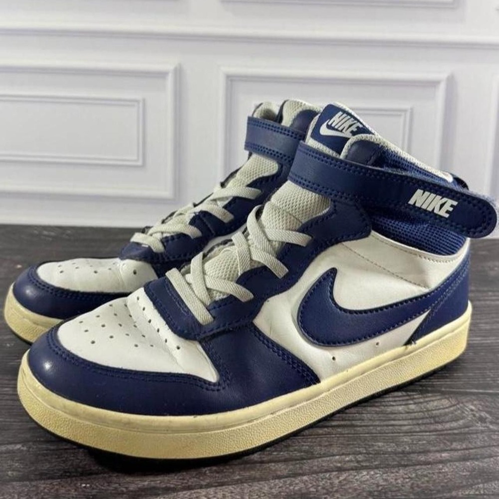 Kids 3.5Y Nike Court Vision Mid 2.0 "White Sail" Sneakers